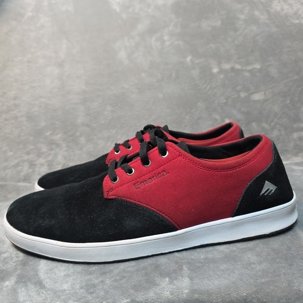 Emerica The Romero Laced X Bronson Skate Shoes Mens 14 Red Black Suede‎ Leather - Picture 2 of 7